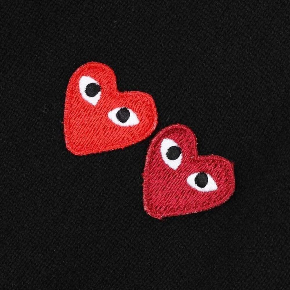 Double Heart Patch Cardigan Black - image 8